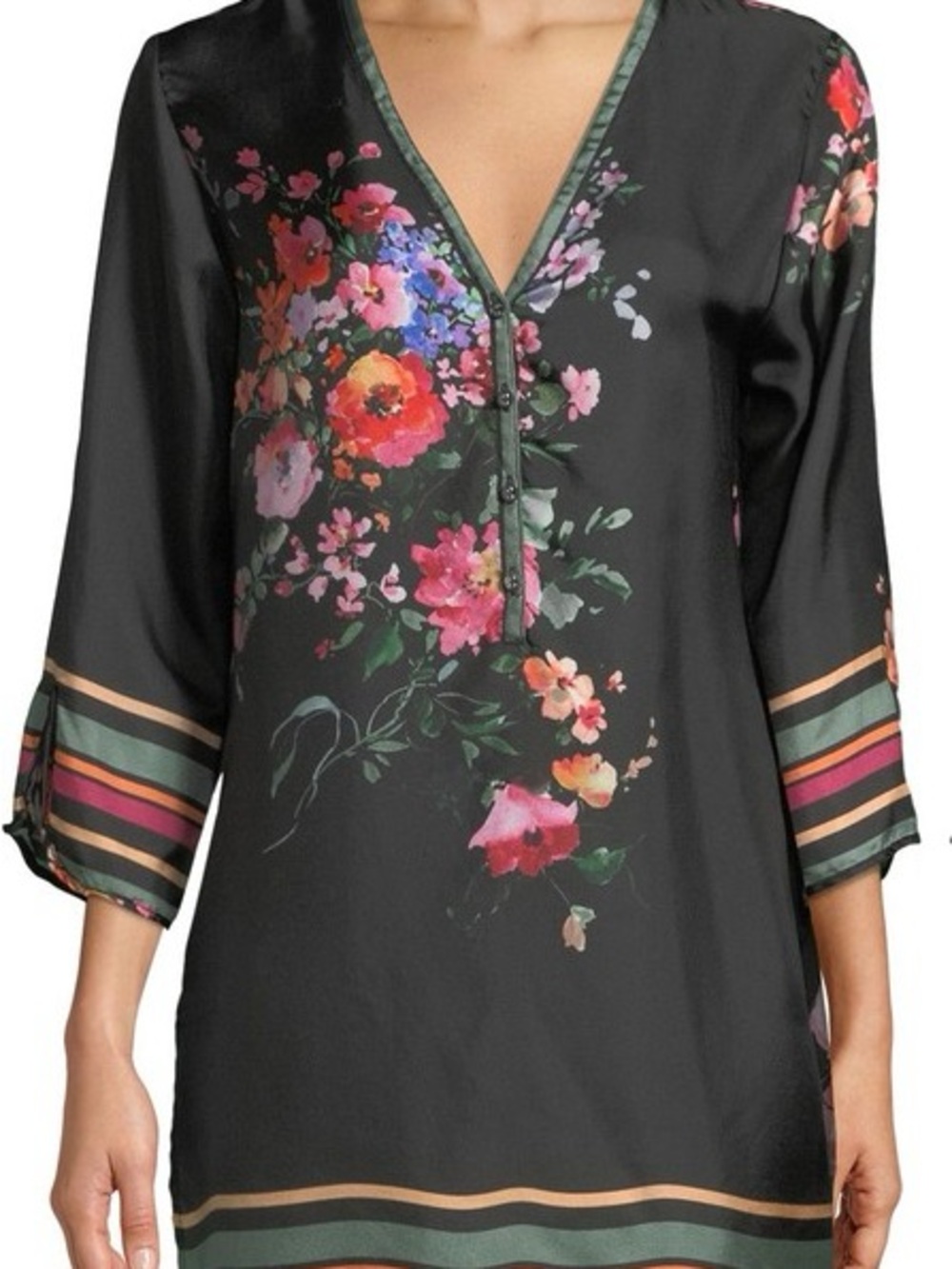 Johnny Was Floral Border Tunic / Dress – Women’s Size Small